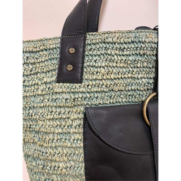 NWT Free People En Riva Raffia Tote size 12”x 15”x8” - Picture 6 of 9